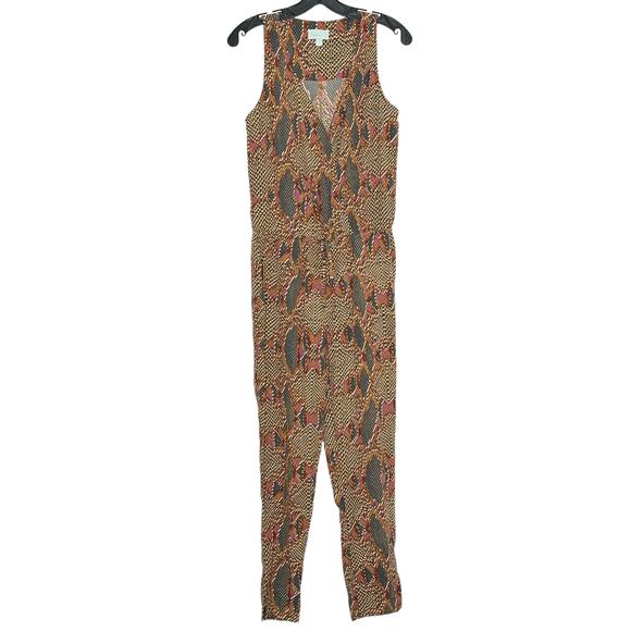 Veronica M Jumpsuit Y2K Maximalist 90s Edgy Rock Disco Glam Boho Brown Small - Picture 1 of 4
